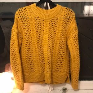Madewell Mustard Fisherman Sweater